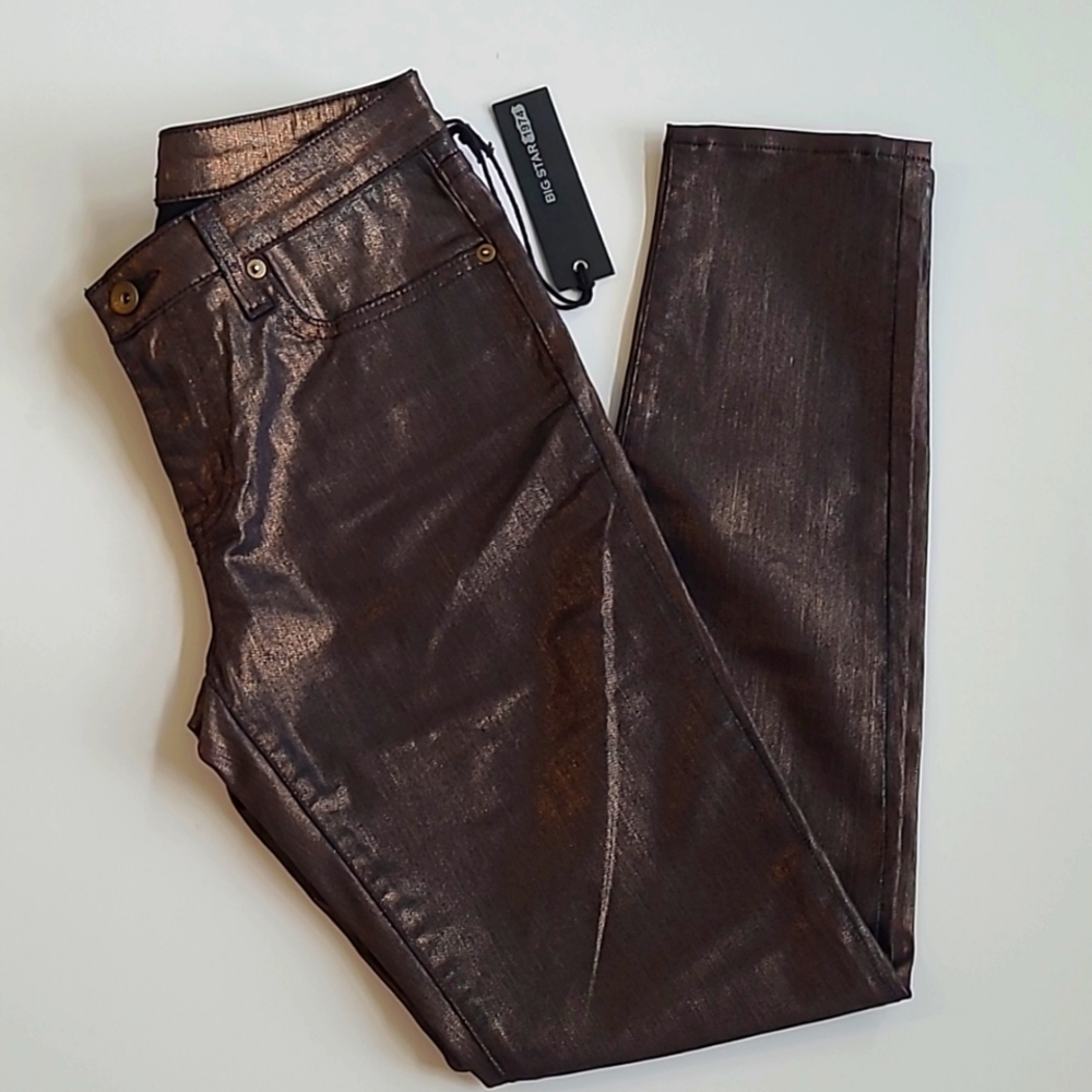 Big Star 1978 Metallic Bronze Skinny Jeans
